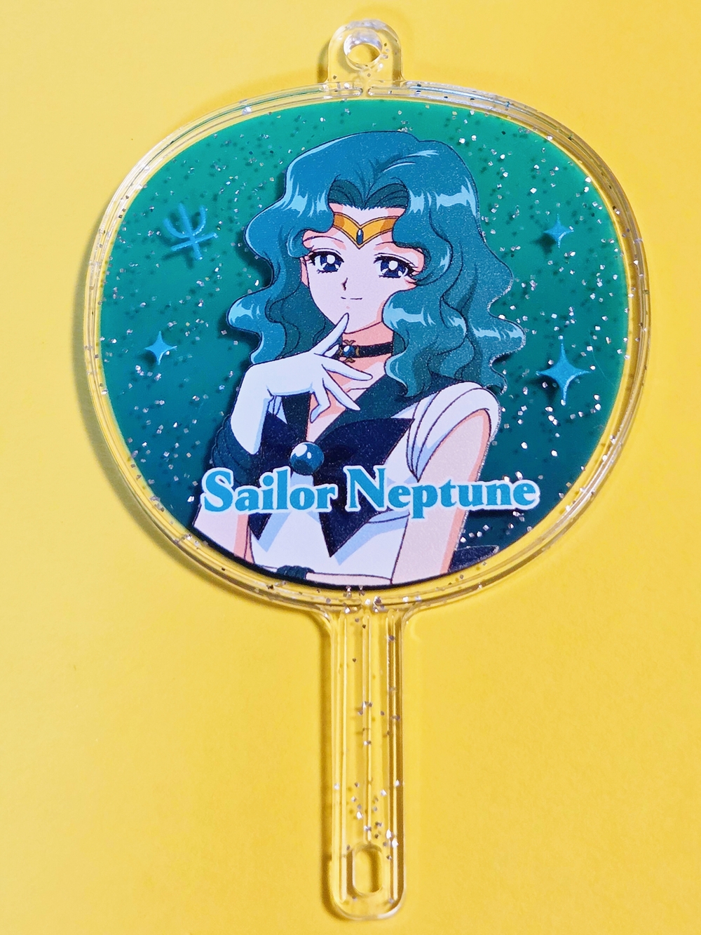 Sailor Moon Store Exclusive Sailor Neptune Uchiwa fan keychain